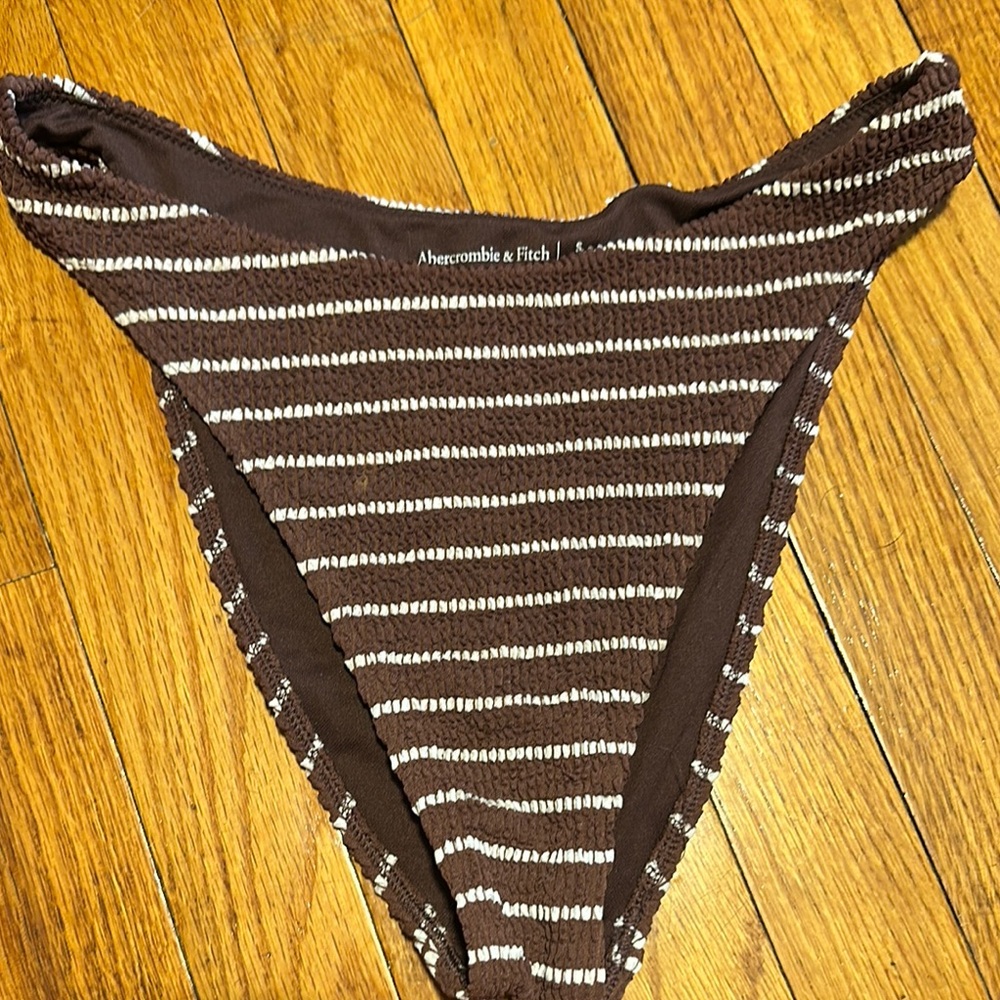 Abercrombie & Fitch Brown Striped Bikini Bottom